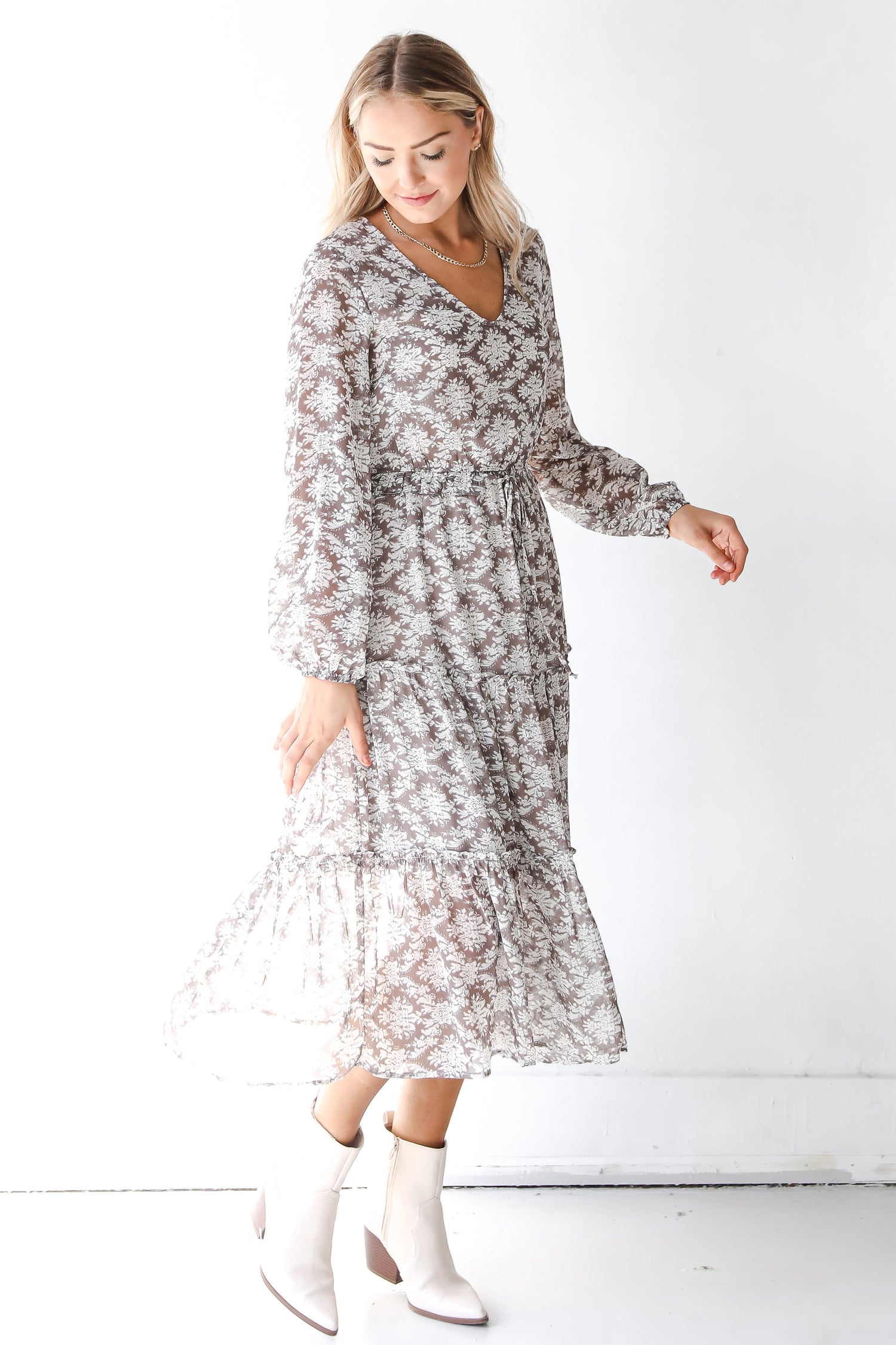 brown midi dress