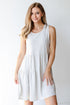 Linen Tiered Mini Dress in grey