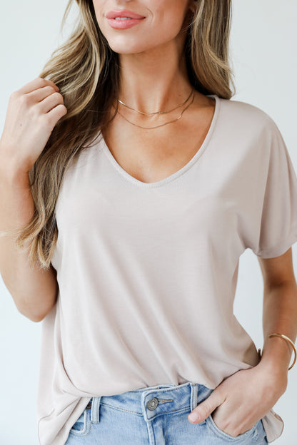 tan Everyday Tee close up