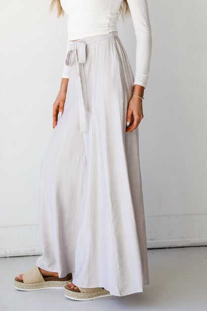 grey Wide Leg Pants side view